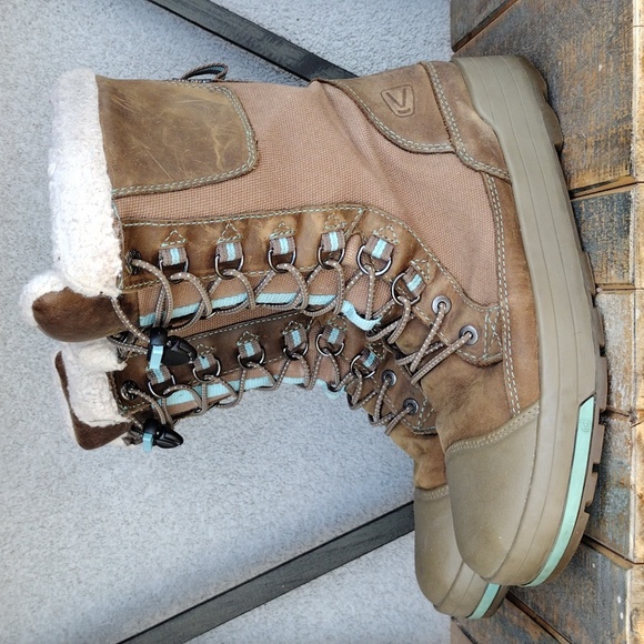 Keen Leather Boots Sheepskin Wool Lined, Mountain Backcountry Winter Snow - Picture 5 of 13